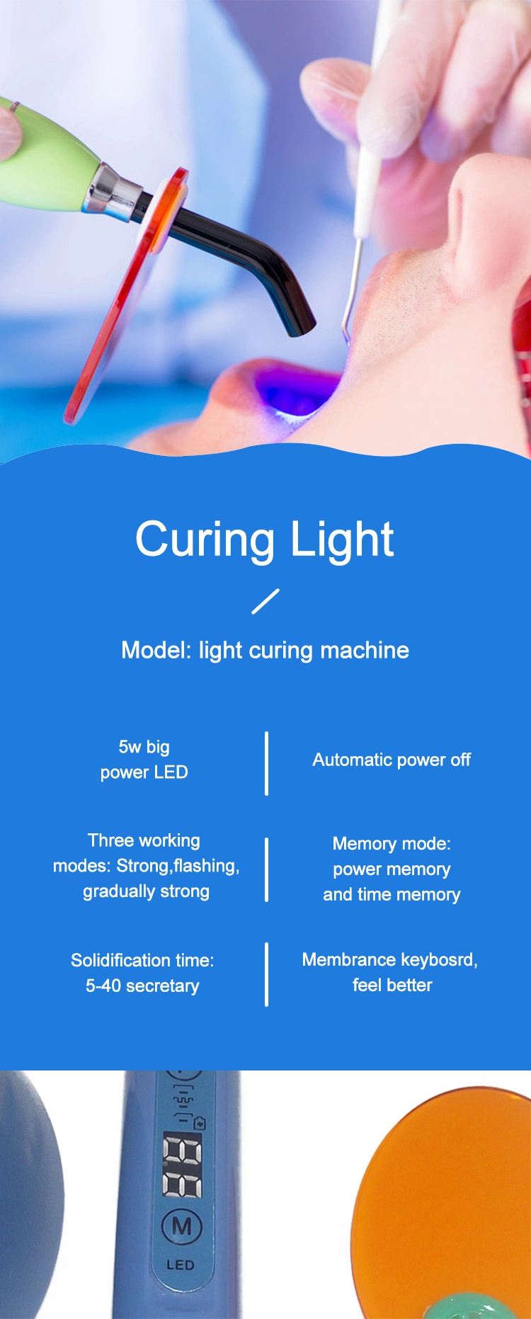 Wireless Dental Lamp LED Curing Light