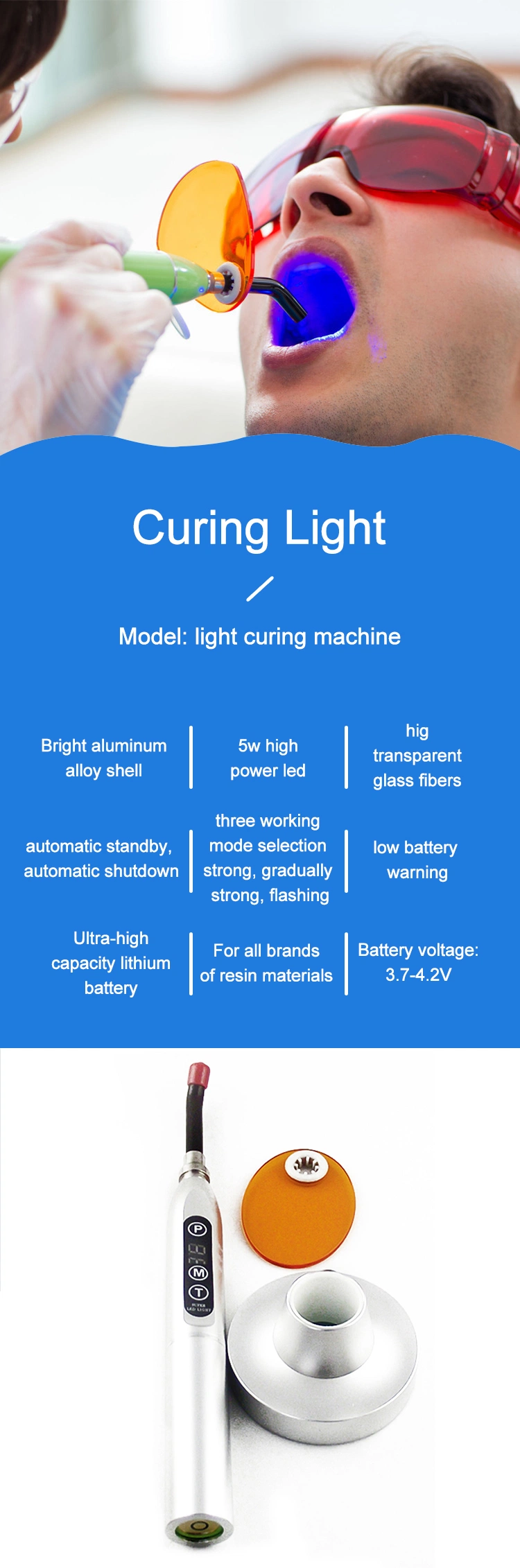 Wireless Dental Lamp LED Curing Light