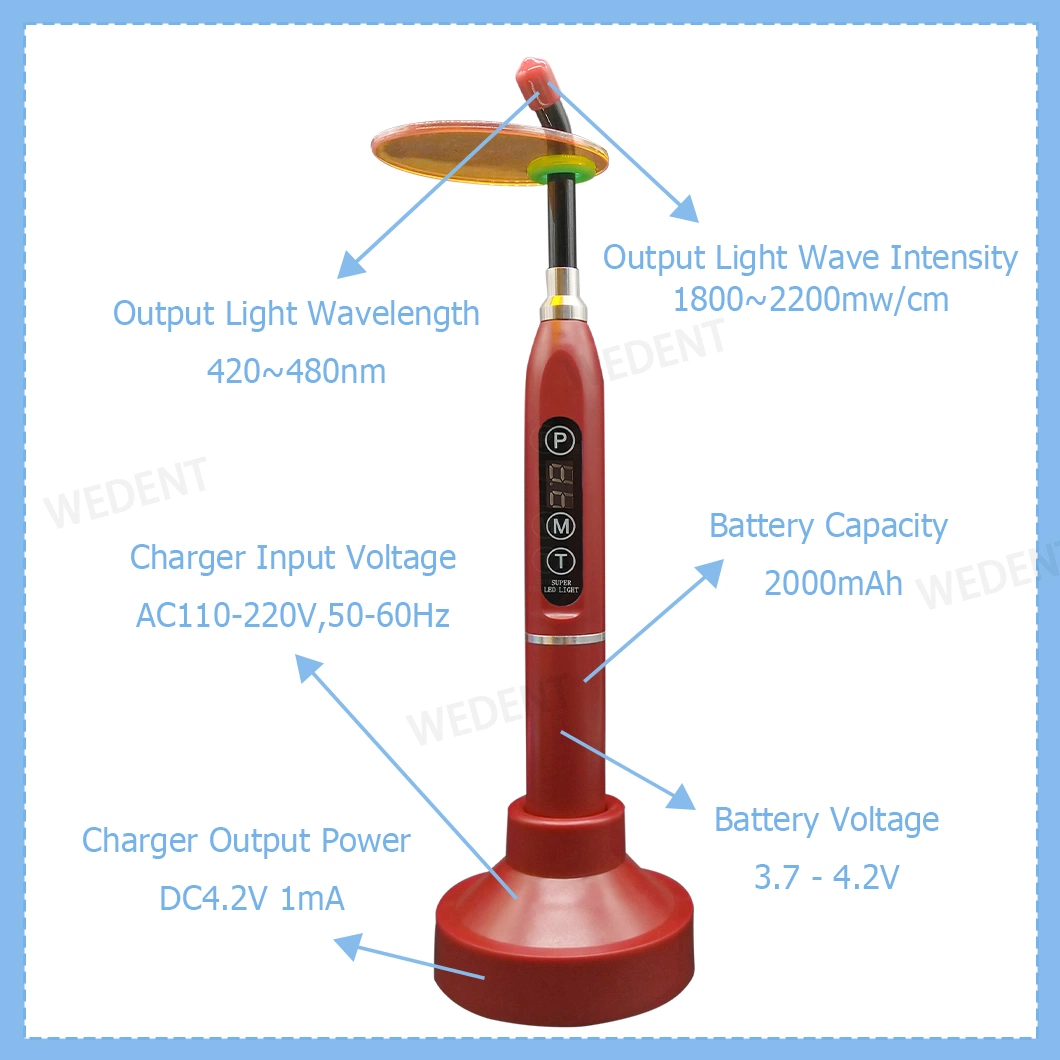 Root Canal Treatment Dental Equipment Cordless LED Plastic Curing Blue Light